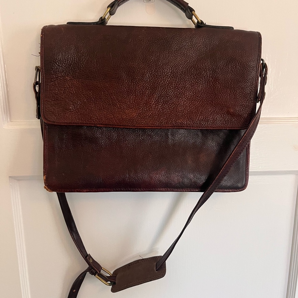 Vintage Hidesign Classic Brown Leather Messenger Bag